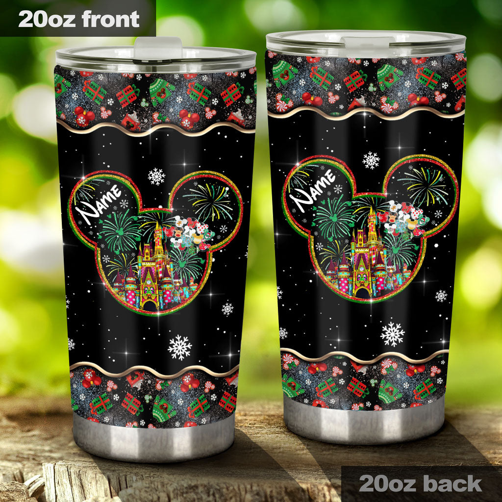 Personalized Merry Christmas Mouse Tumbler Custom Name Gift