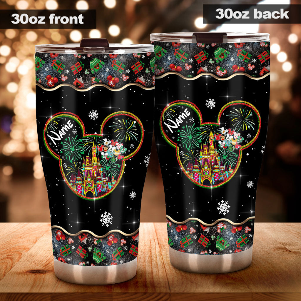 Personalized Merry Christmas Mouse Tumbler Custom Name Gift