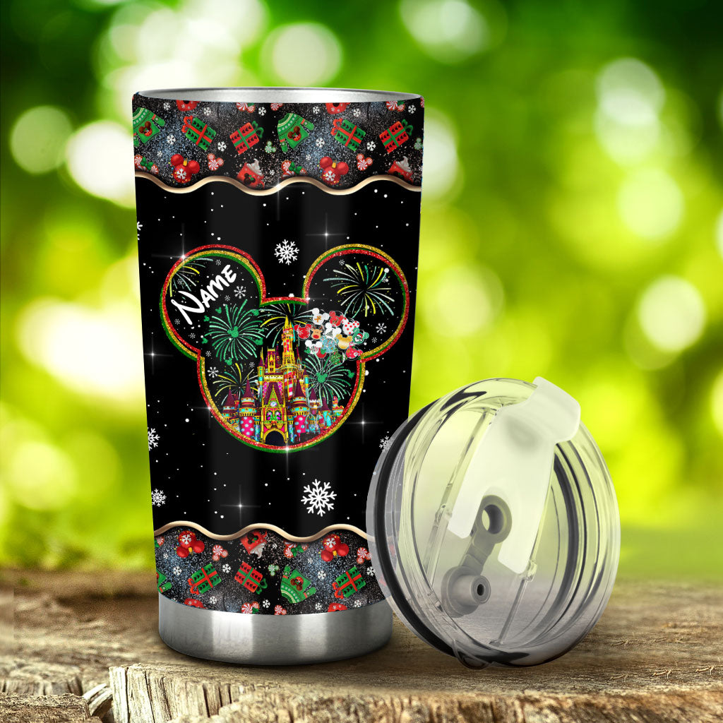 Personalized Merry Christmas Mouse Tumbler Custom Name Gift