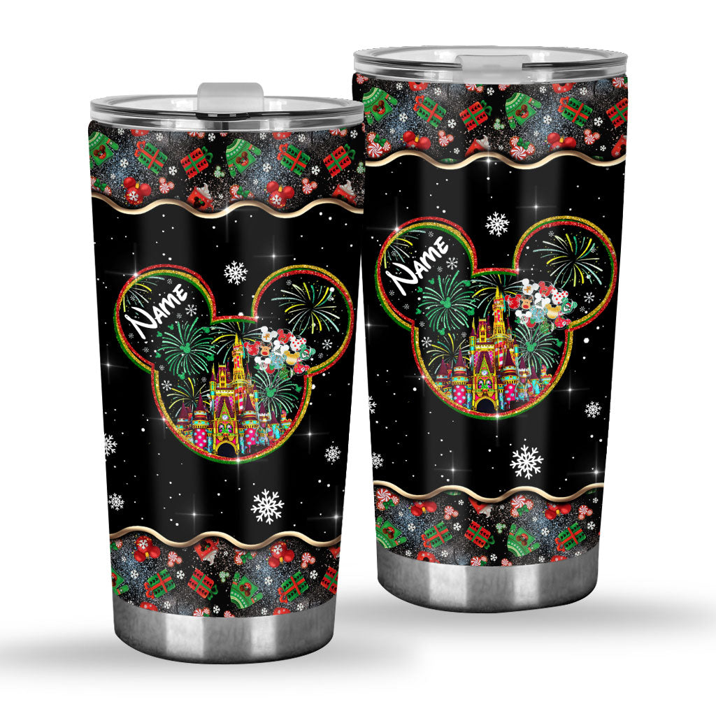 Personalized Merry Christmas Mouse Tumbler Custom Name Gift