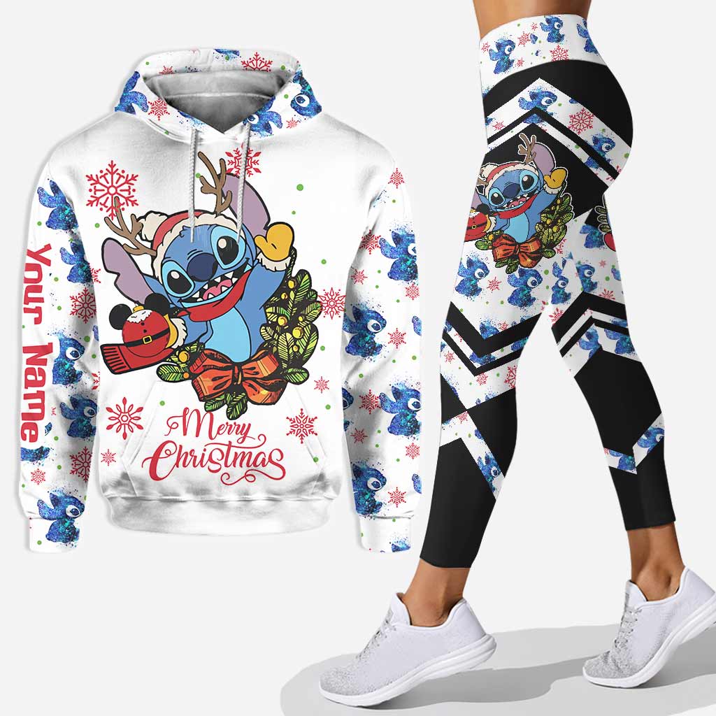Personalized Merry Christmas Hoodie & Leggings with Name Gift