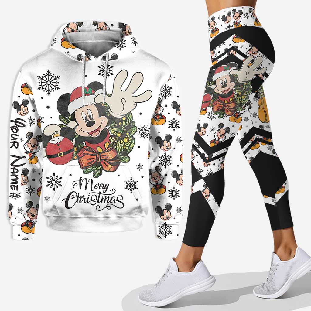 Personalized Christmas Mouse Hoodie and Leggings Gift for Kids