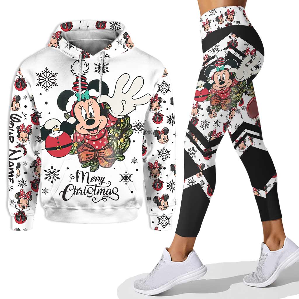 Personalized Christmas Mouse Hoodie & Leggings Gift for Mom