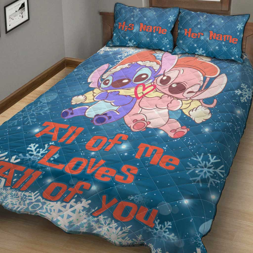 Personalized Ohana Quilt Set Custom Name Gift for Couples