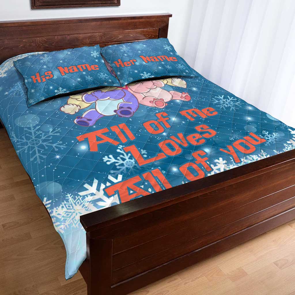 Personalized Ohana Quilt Set Custom Name Gift for Couples
