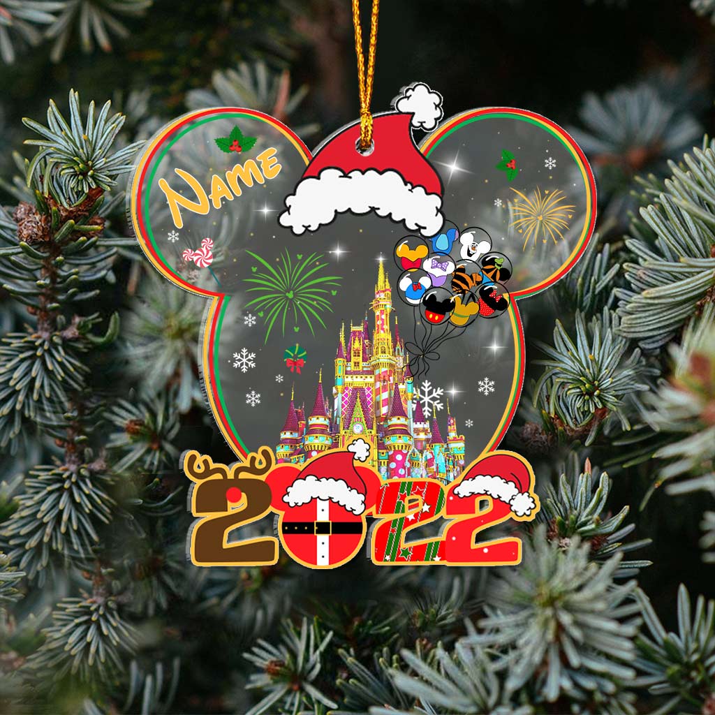 Personalized Christmas Mouse Ornament Custom Name Acrylic Gift