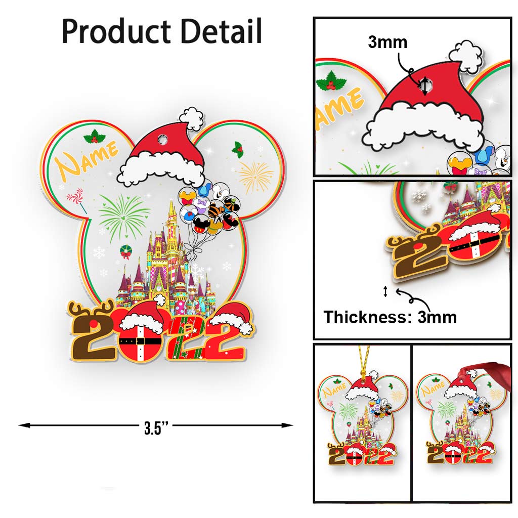 Personalized Christmas Mouse Ornament Custom Name Acrylic Gift
