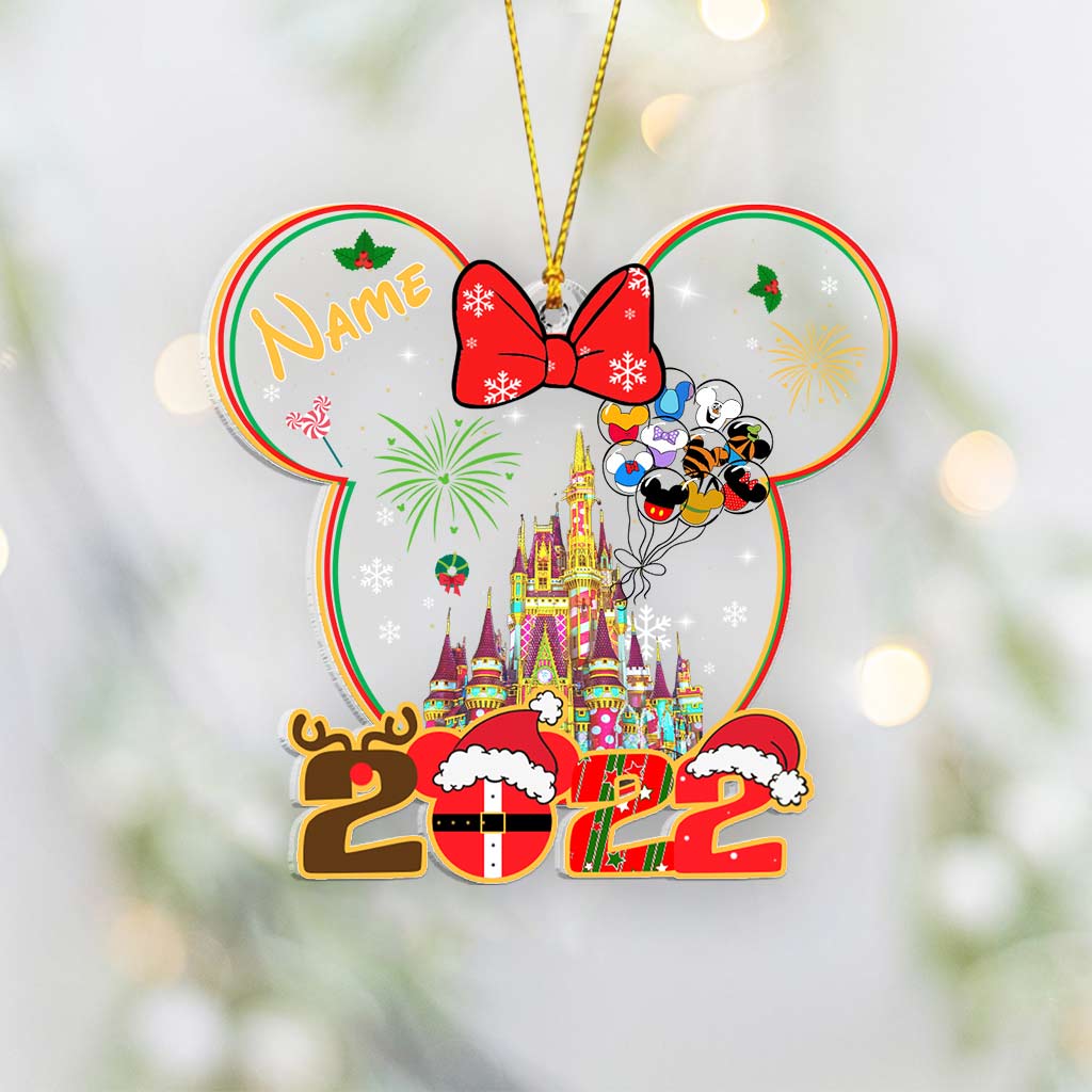 Personalized Christmas Mouse Ornament Custom Name Acrylic Gift