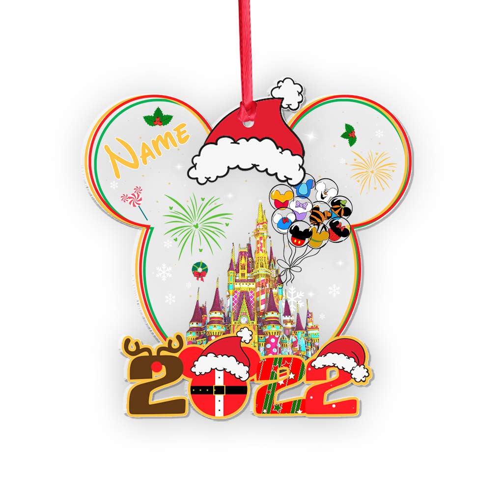Personalized Christmas Mouse Ornament Custom Name Acrylic Gift