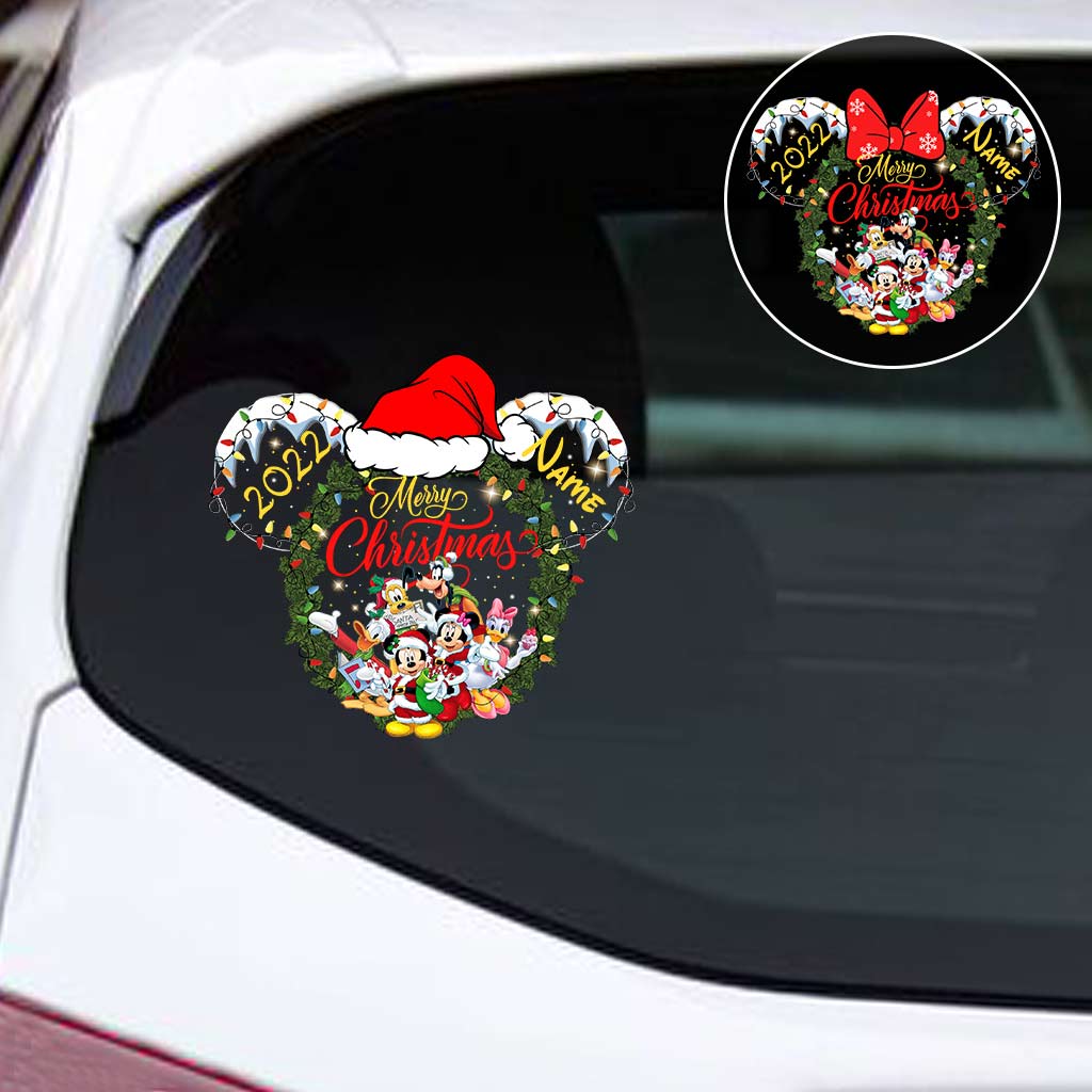 Personalized Christmas Mouse Decal Custom Name Holiday Gift