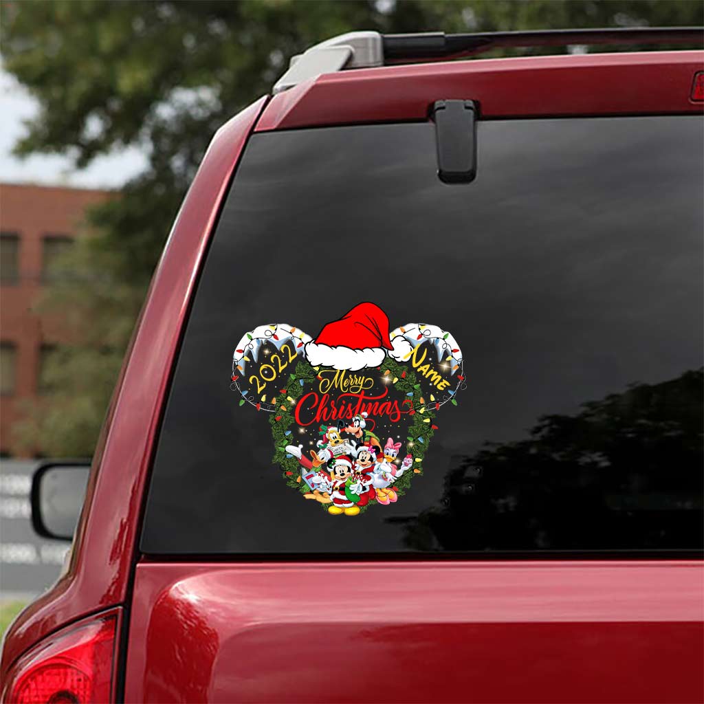 Personalized Christmas Mouse Decal Custom Name Holiday Gift
