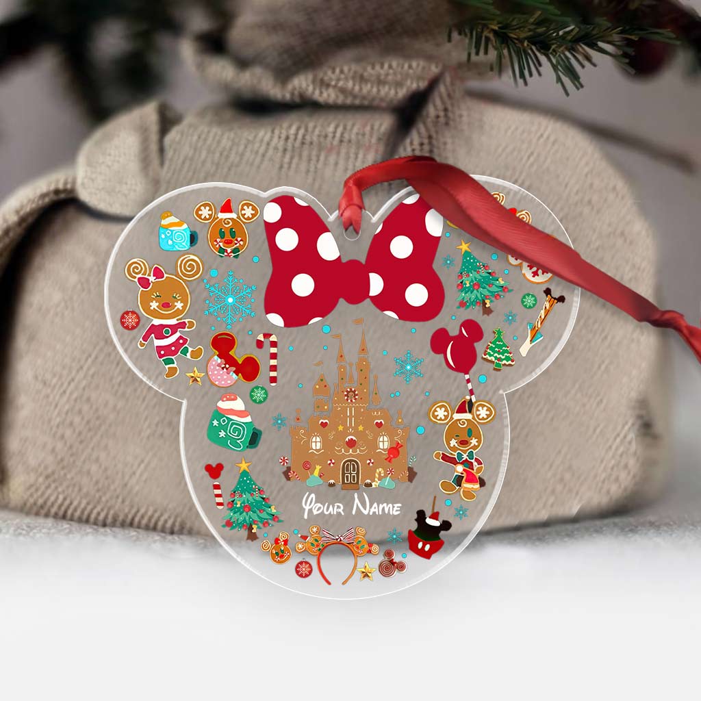 Personalized Christmas Mouse Transparent Ornament Custom Name Gift