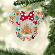 Load image into Gallery viewer, Personalized Christmas Mouse Transparent Ornament Custom Name Gift
