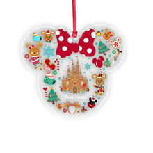 Load image into Gallery viewer, Personalized Christmas Mouse Transparent Ornament Custom Name Gift
