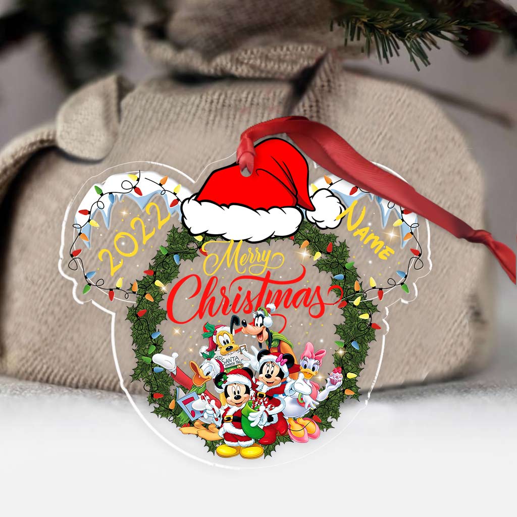 Personalized Christmas Mouse Transparent Ornament Gift for Family