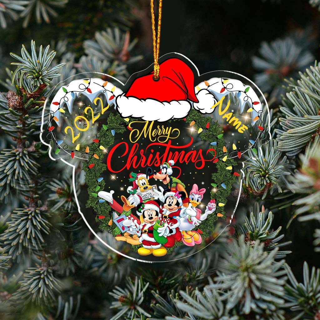 Personalized Christmas Mouse Transparent Ornament Gift for Family