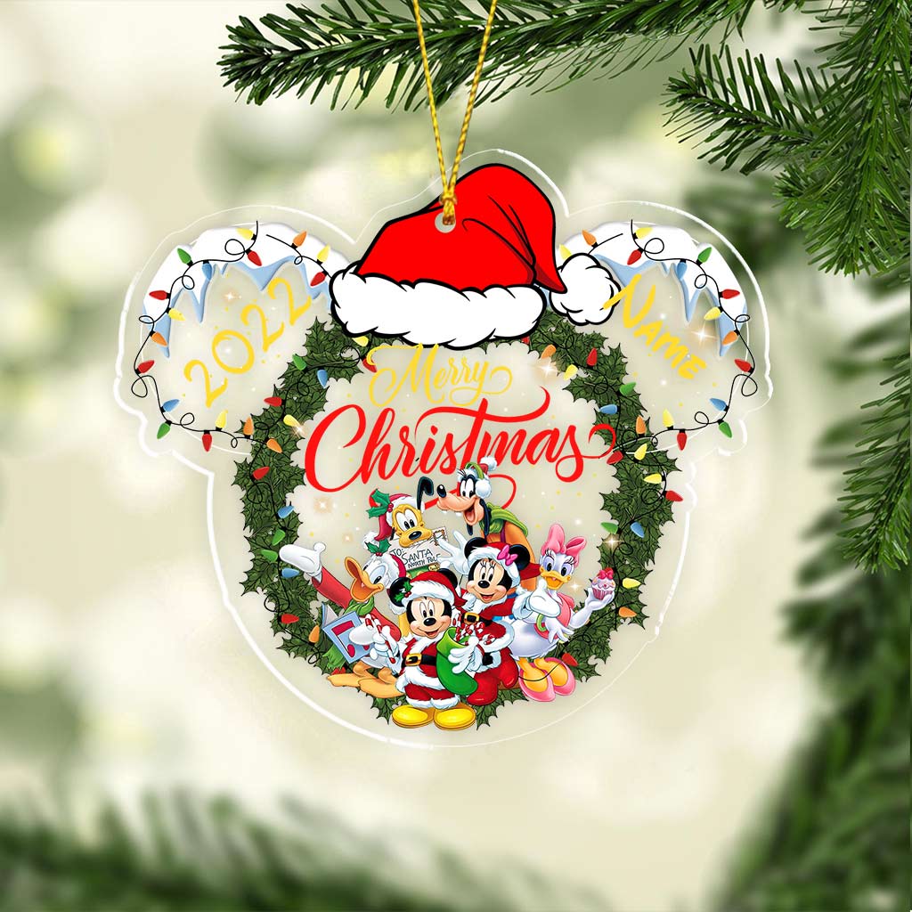 Personalized Christmas Mouse Transparent Ornament Gift for Family
