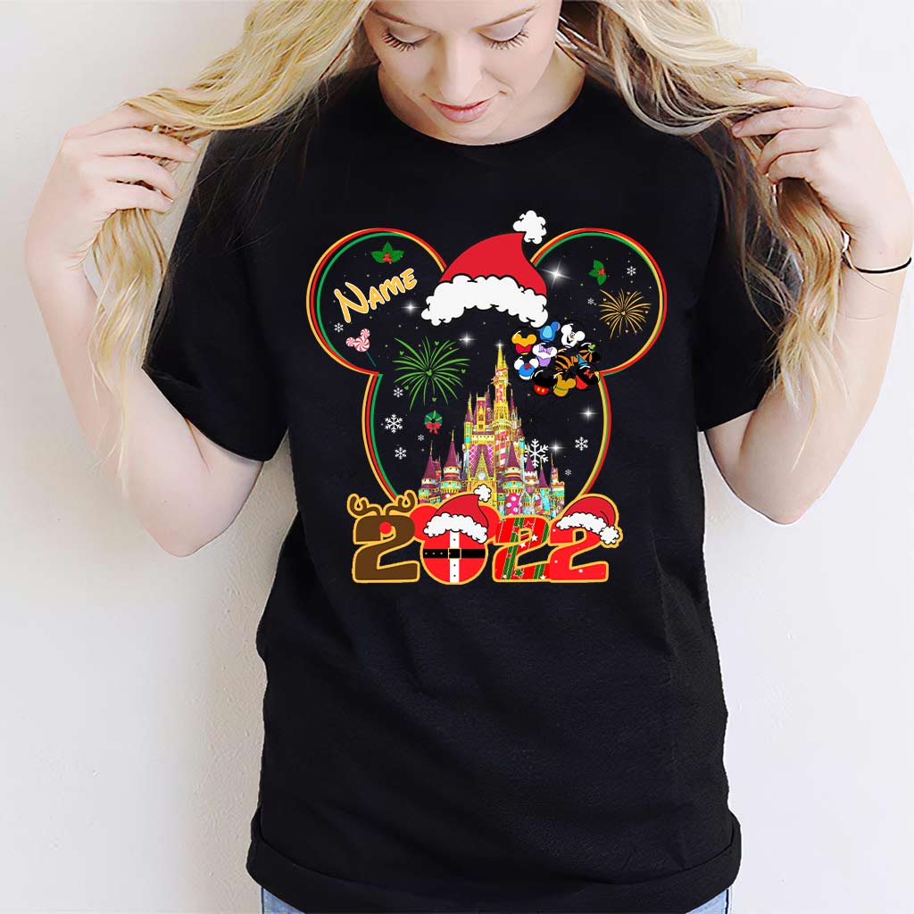 Personalized Christmas Mouse T-shirt & Hoodie for Kids - Custom Name Gift