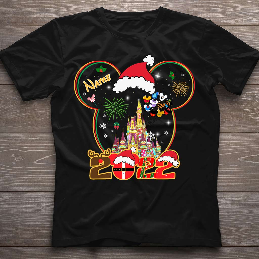 Personalized Christmas Mouse T-shirt & Hoodie for Kids - Custom Name Gift