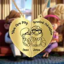 Load image into Gallery viewer, Personalized Matching Pendant Necklace for Couples | You Are My Greatest Adventure
