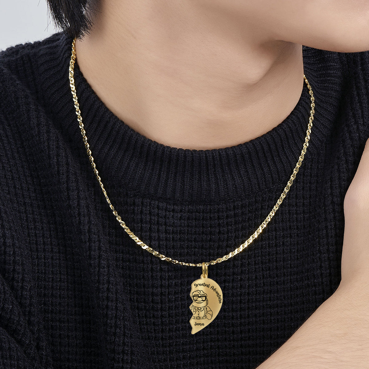 Personalized Matching Pendant Necklace for Couples | You Are My Greatest Adventure
