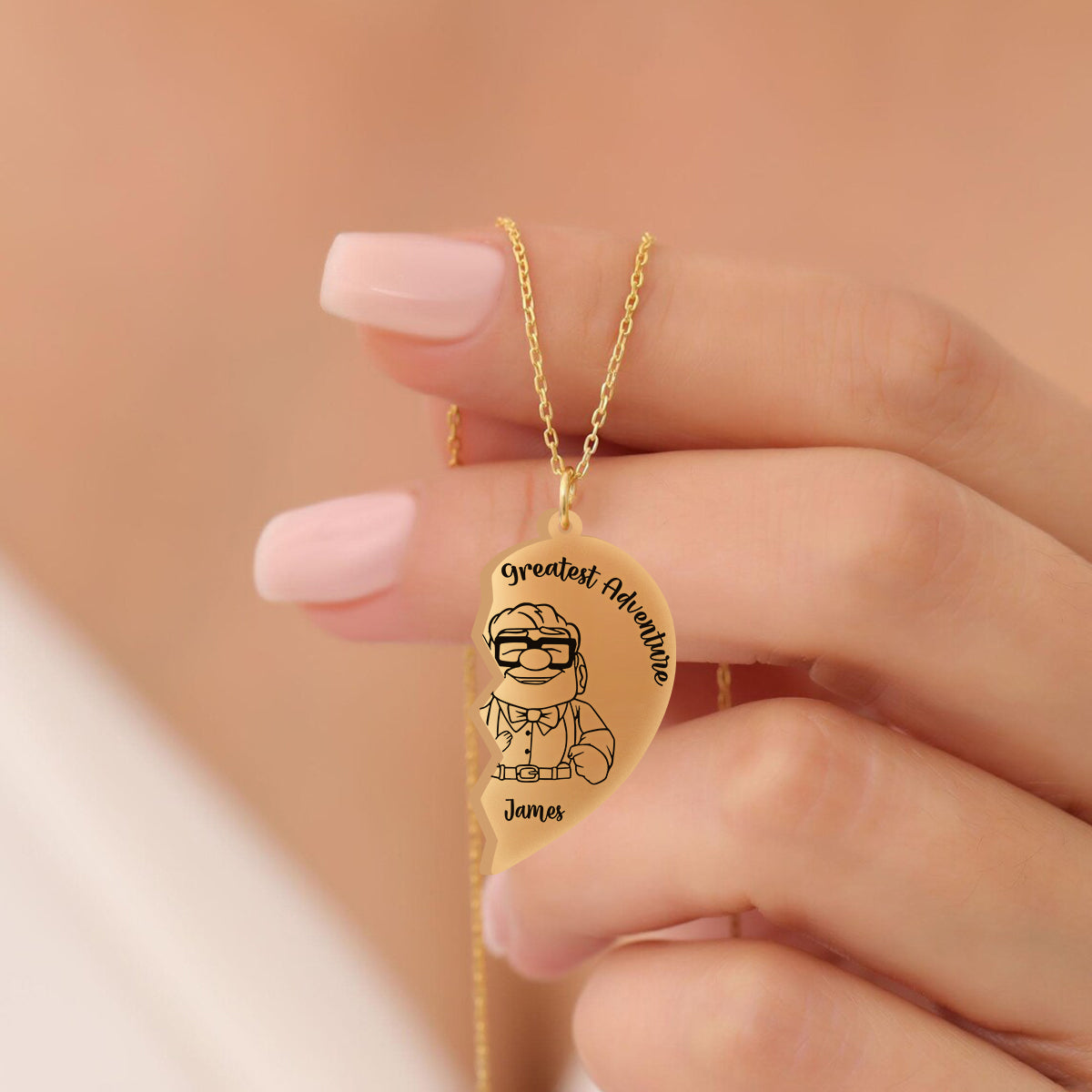 Personalized Matching Pendant Necklace for Couples | You Are My Greatest Adventure