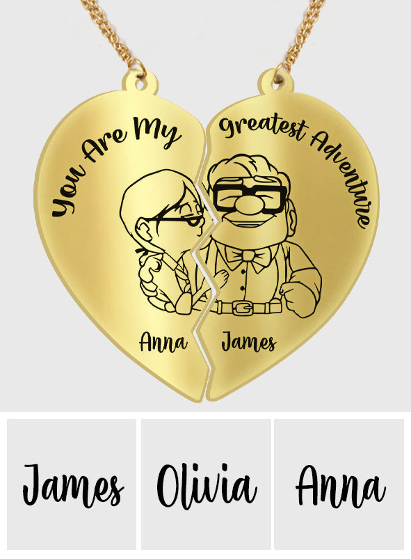 Personalized Matching Pendant Necklace for Couples | You Are My Greatest Adventure