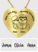 Load image into Gallery viewer, Personalized Matching Pendant Necklace for Couples | You Are My Greatest Adventure
