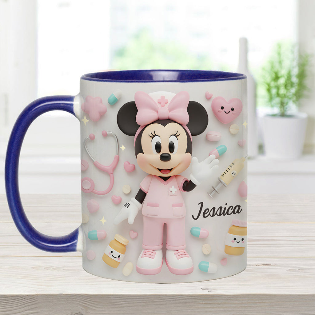 Personalized Nurse Accent Mug with Custom Name Gift for Her