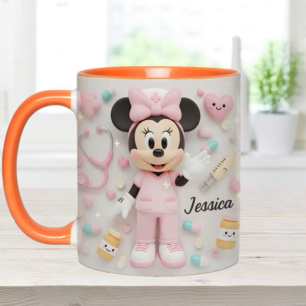 Personalized Nurse Accent Mug with Custom Name Gift for Her