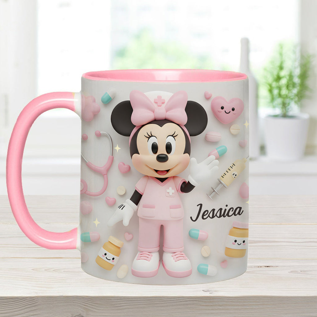 Personalized Nurse Accent Mug with Custom Name Gift for Her