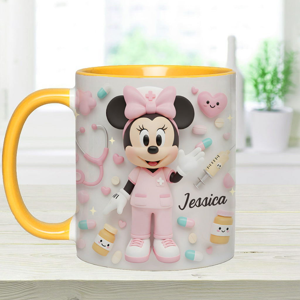 Personalized Nurse Accent Mug with Custom Name Gift for Her