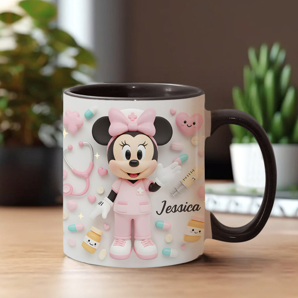 Personalized Nurse Accent Mug with Custom Name Gift for Her