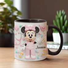 Load image into Gallery viewer, Personalized Nurse Accent Mug with Custom Name Gift for Her
