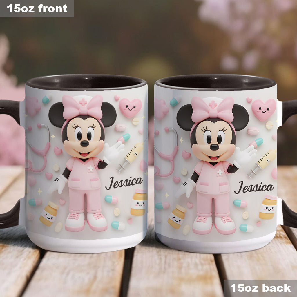 Personalized Nurse Accent Mug with Custom Name Gift for Her