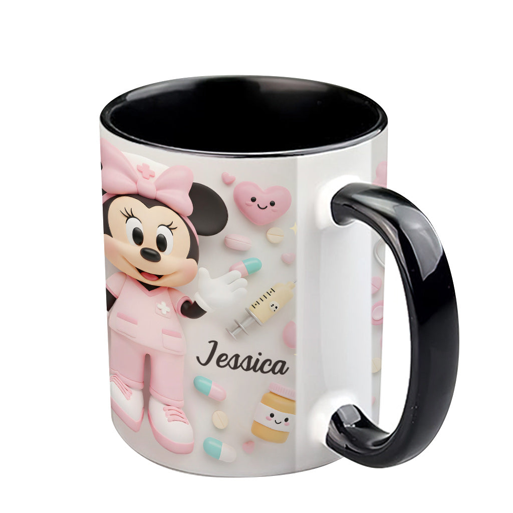 Personalized Nurse Accent Mug with Custom Name Gift for Her