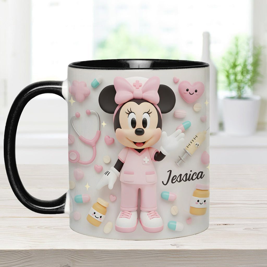 Personalized Nurse Accent Mug with Custom Name Gift for Her