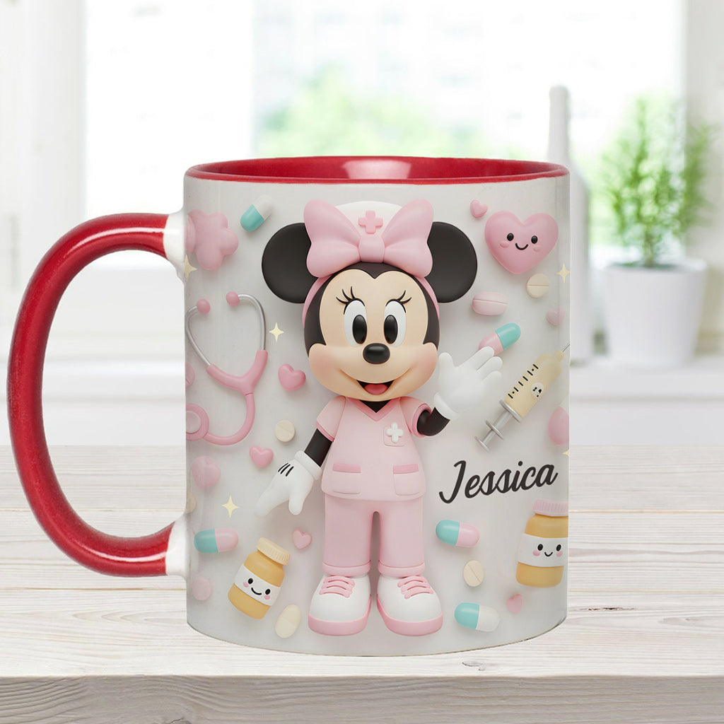 Personalized Nurse Accent Mug with Custom Name Gift for Her