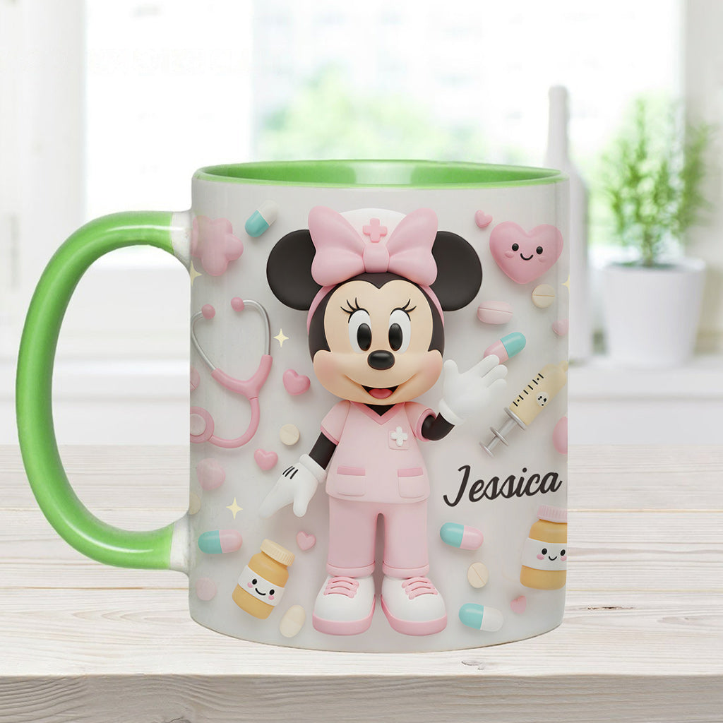 Personalized Nurse Accent Mug with Custom Name Gift for Her