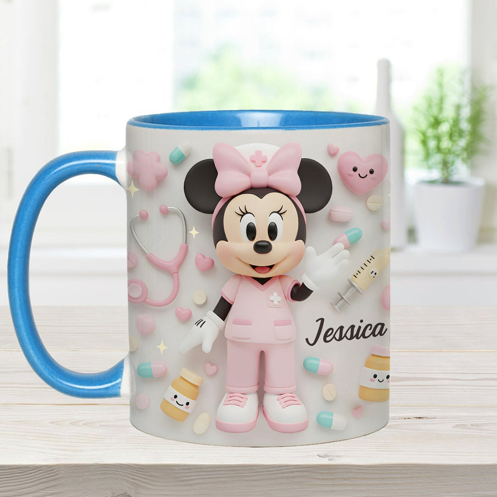 Personalized Nurse Accent Mug with Custom Name Gift for Her