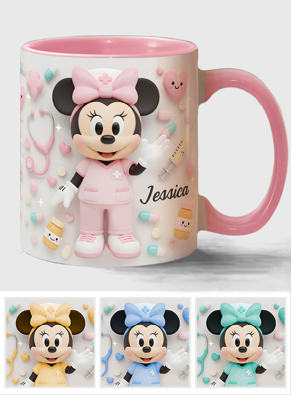 Personalized Nurse Accent Mug with Custom Name Gift for Her
