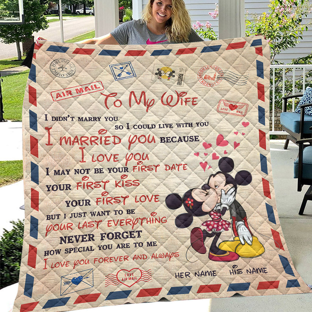 Personalized Mouse Quilt for Wife - Romantic Gift Idea