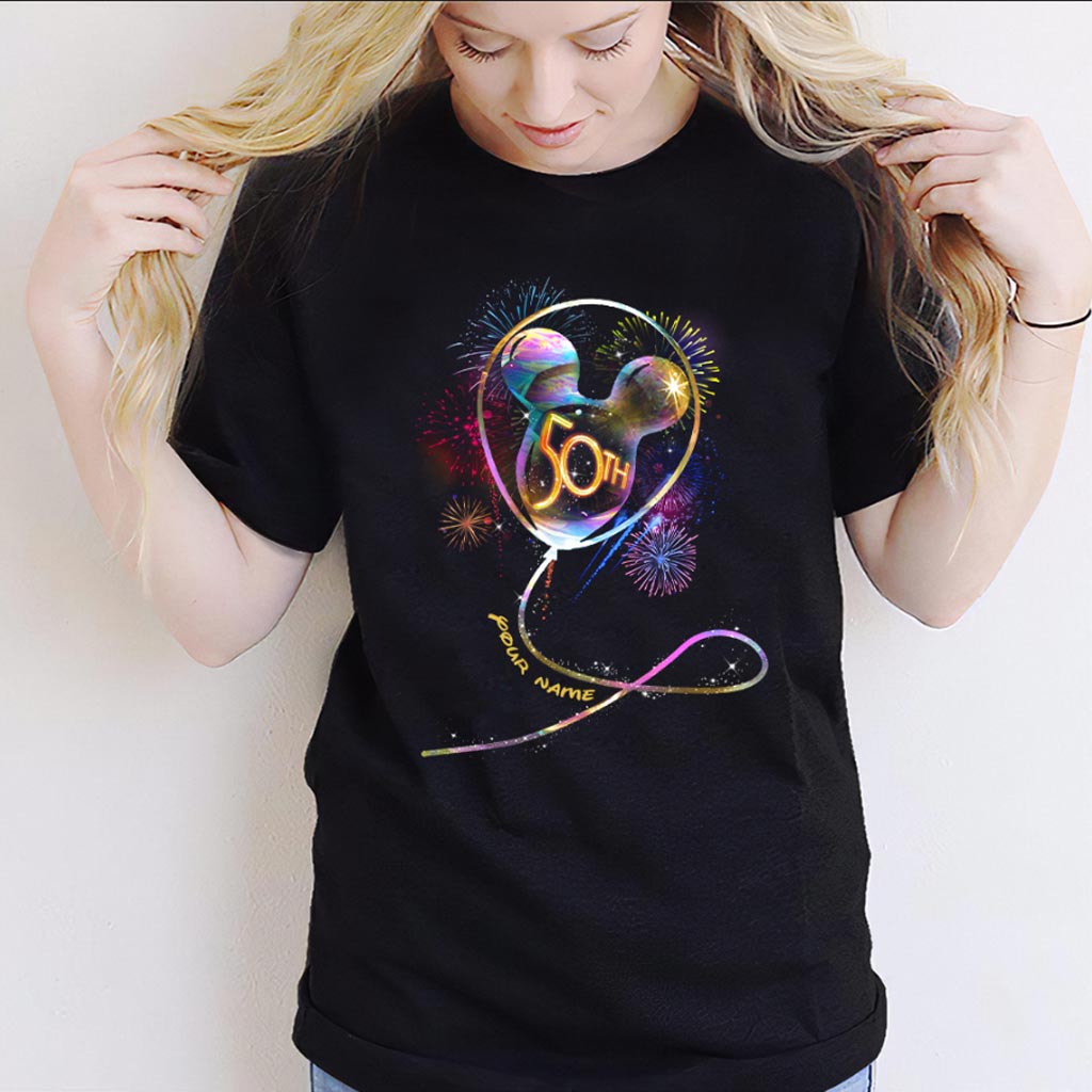 Personalized 50th Birthday Mouse Ear Balloon T-shirt & Hoodie
