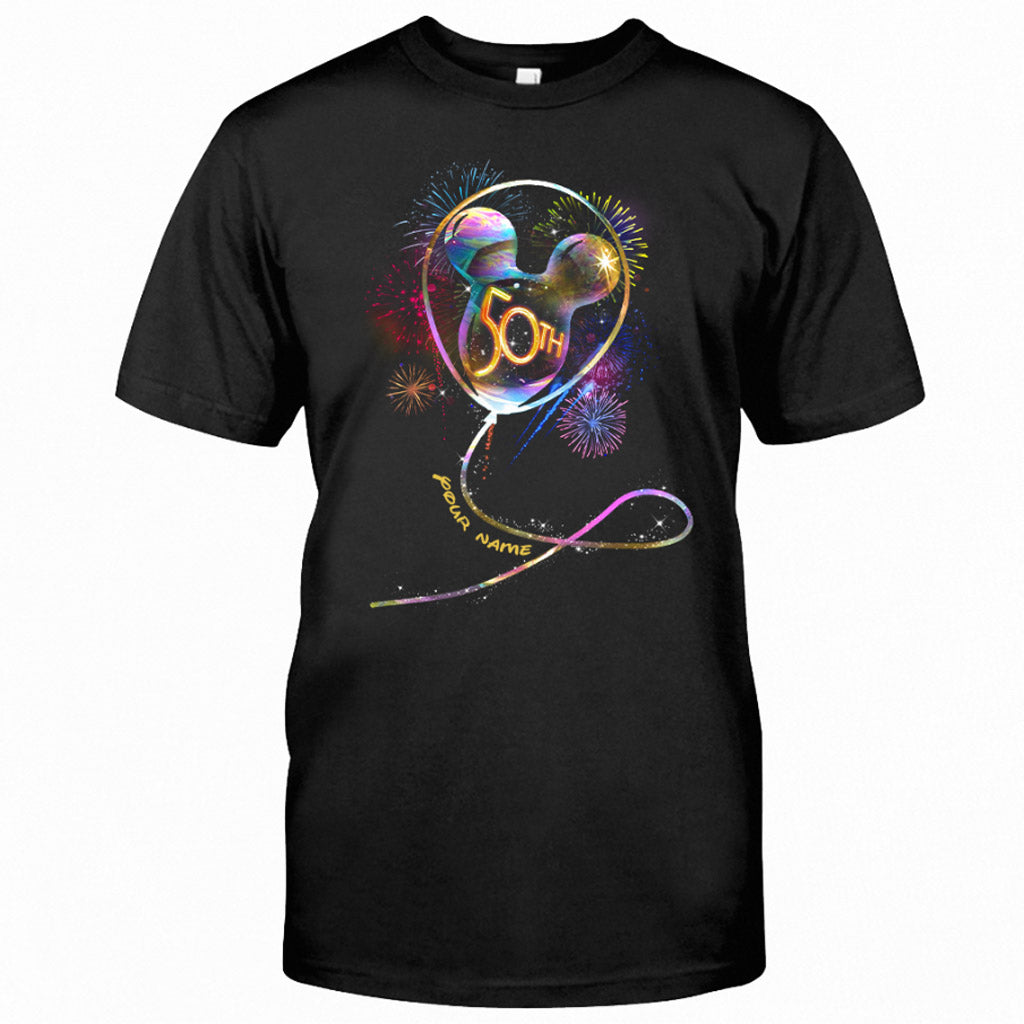 Personalized 50th Birthday Mouse Ear Balloon T-shirt & Hoodie