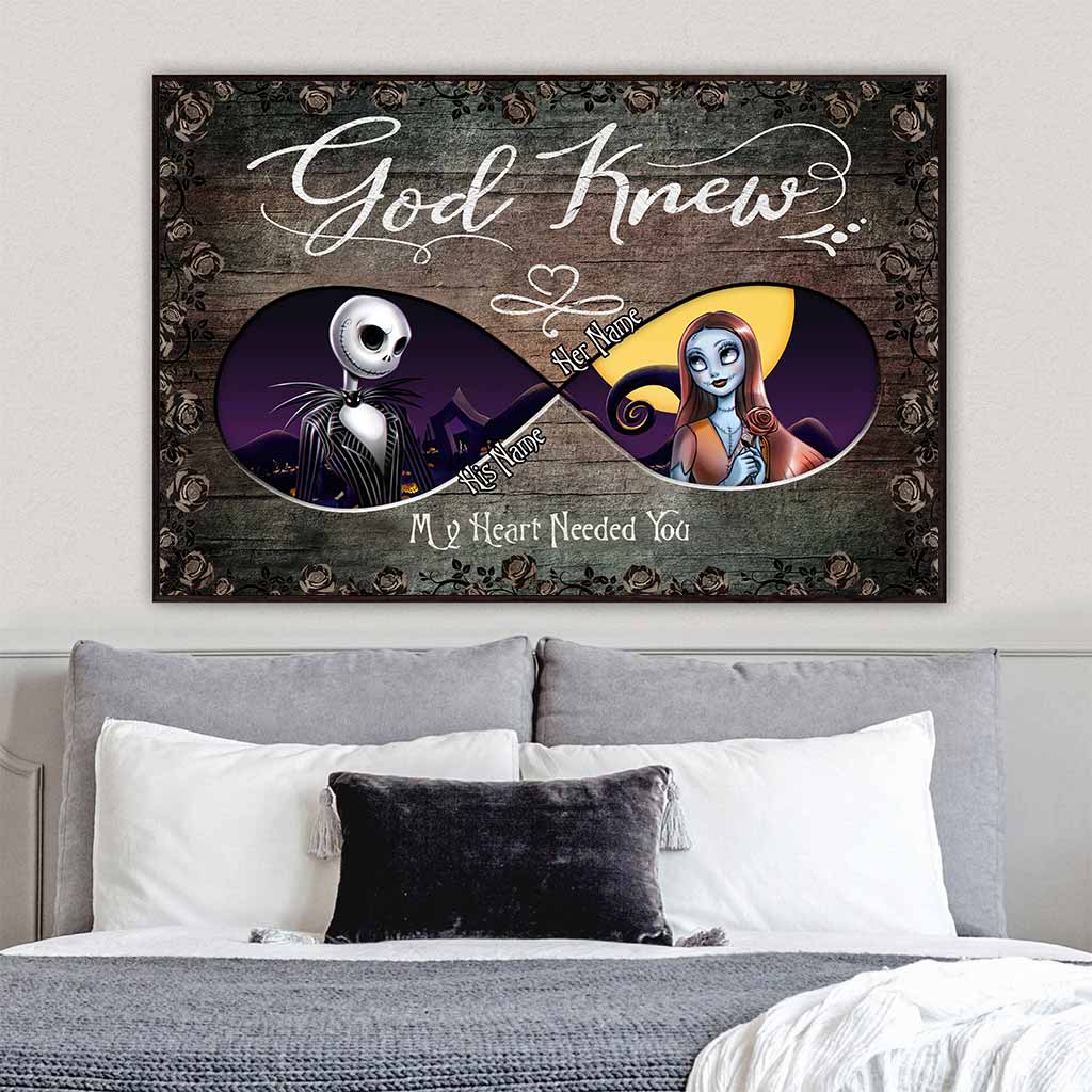 Personalized Nightmare Before Christmas Poster Gift for Couples