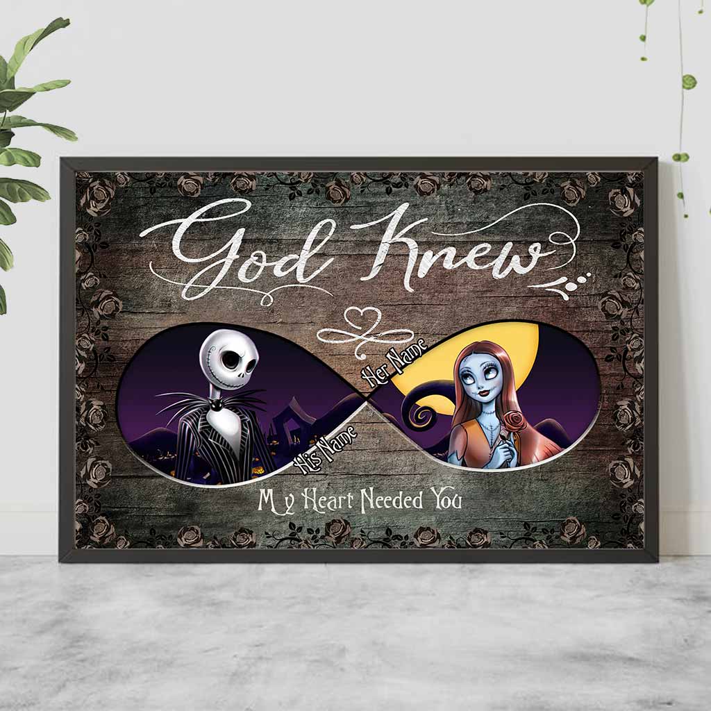 Personalized Nightmare Before Christmas Poster Gift for Couples