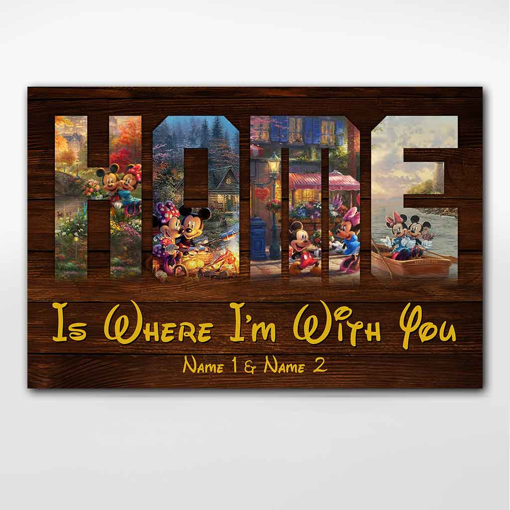 Personalized Couple Mouse Poster Home Is Where I'm With You