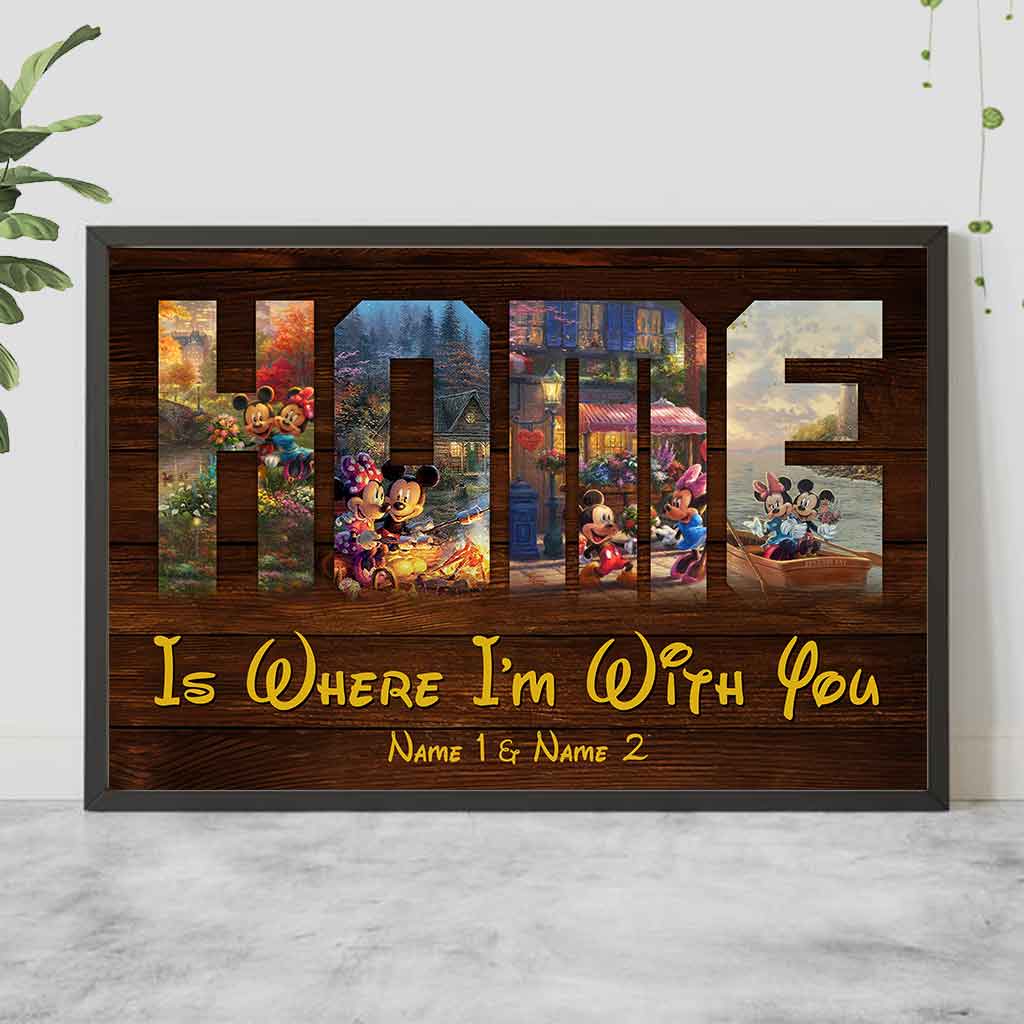 Personalized Couple Mouse Poster Home Is Where I'm With You