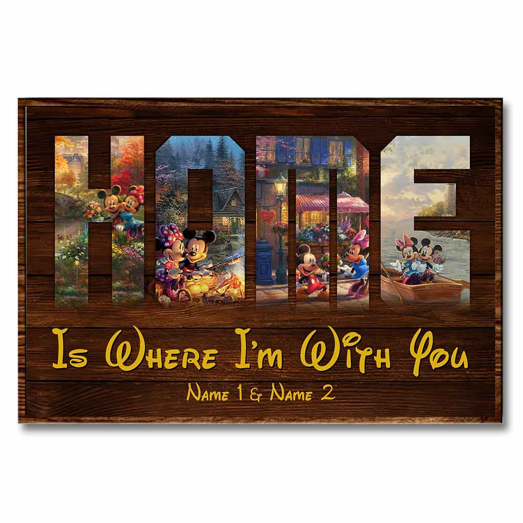 Personalized Couple Mouse Poster Home Is Where I'm With You