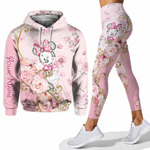 Load image into Gallery viewer, Personalized Minnie Mouse Hoodie and Leggings Set for Girls
